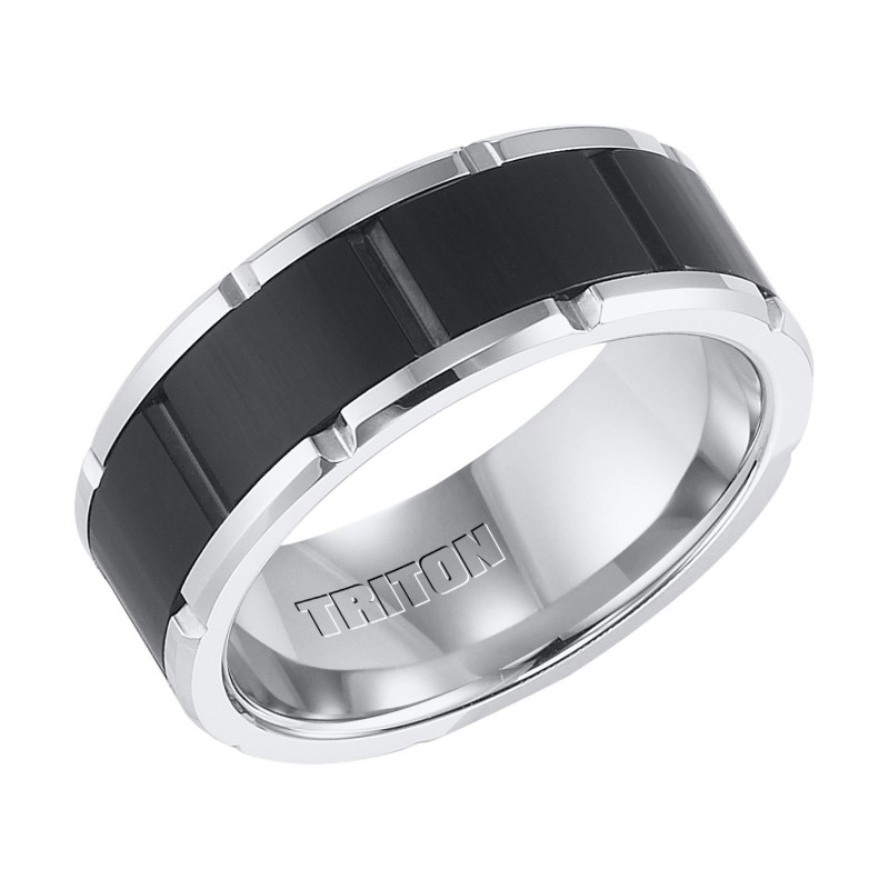 8.5Mm Cf Black/White/Tungsten Band