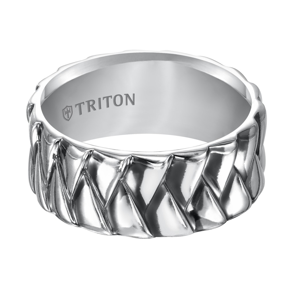 9Mm Sterling Silver Pattern Band