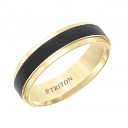 6Mm Two Tone Yellow & Black  Wedding Band