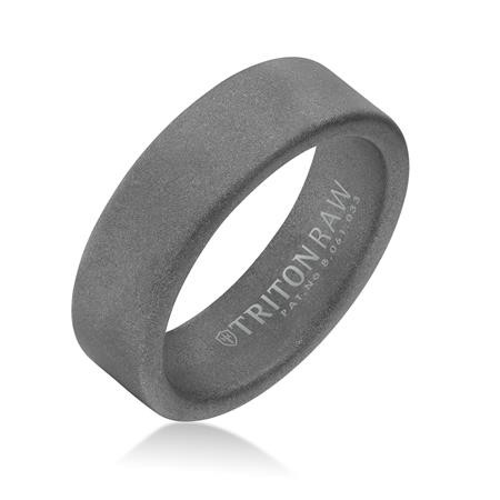 9Mm 'Tungsten Raw' Greytungsten  Wedding Band
