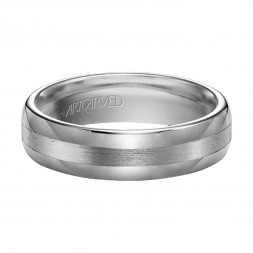 Tungsten Carbide Band With Satin Finished Inlay