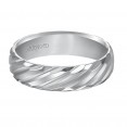 Wedding Band With Mate Finish And A Rope Designs