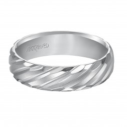 Wedding Band With Mate Finish And A Rope Designs