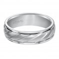 Wedding Band With Mate Finish And A Rope Designs In The Center