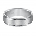 Wedding Band With Wire Finish And Rope Accent