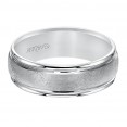 Domed Crystalline Finished Flat Edges Comfort Fit Wedding Band