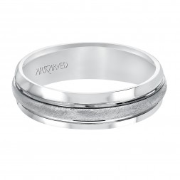 Domed Crystalline Finished Round Edges Comfort Fit Wedding Band