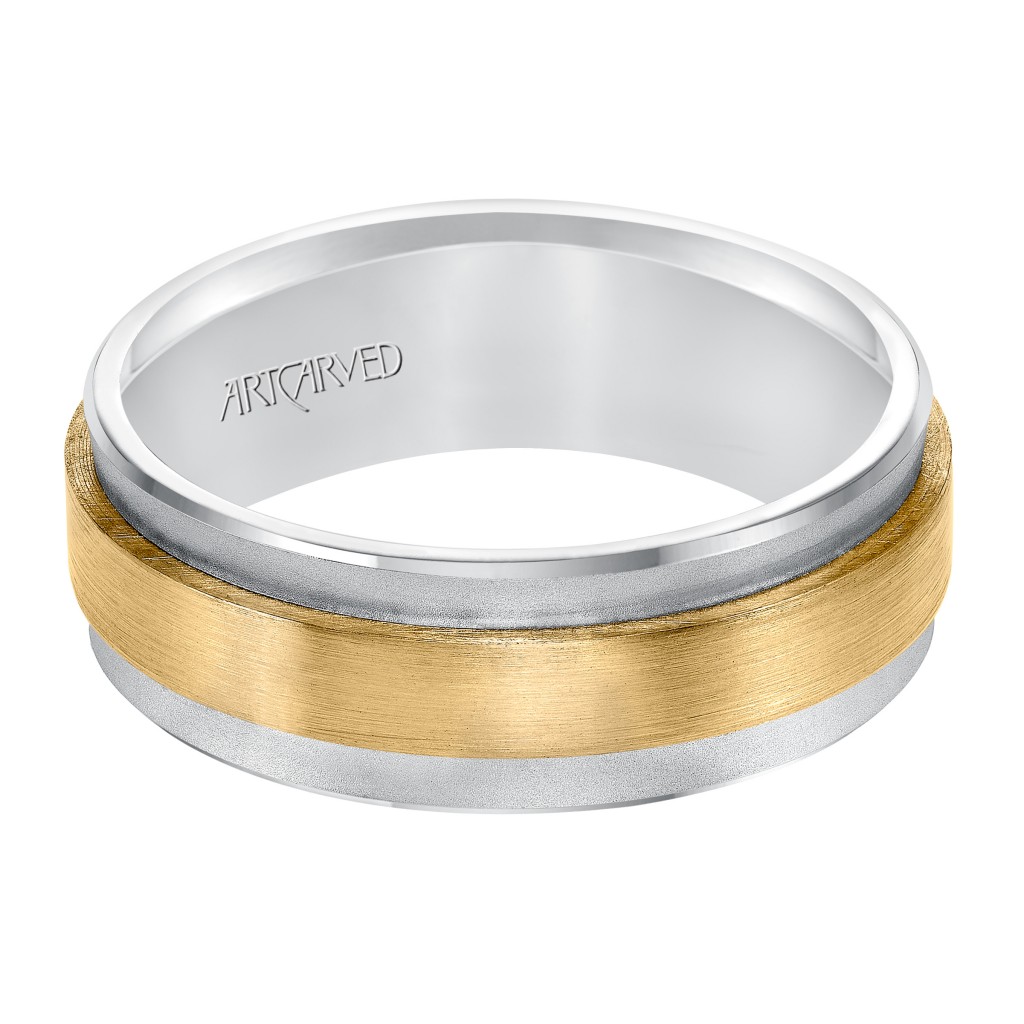 Concave Soft Sand And Satin Finished Bevel Edges Comfort Fit Wedding Band