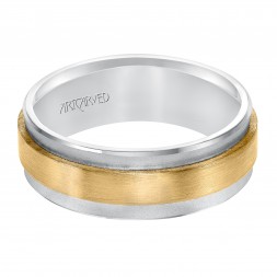 Concave Soft Sand And Satin Finished Bevel Edges Comfort Fit Wedding Band