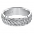 Wedding Band Consisting Of A Woven Center Motif And Flat Bright Rims