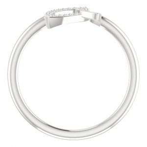 Sterling Silver .05 CTW Diamond Double Leaf Ring