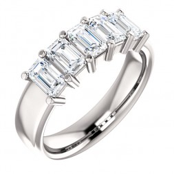 14K White 1 5/8 CTW Diamond Anniversary Band
