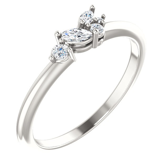 Sterling Silver 1/6 CTW Diamond Stackable Ring