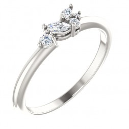 Sterling Silver 1/6 CTW Diamond Stackable Ring
