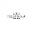 14K White .75 CT Round Signature Engagement Ring
