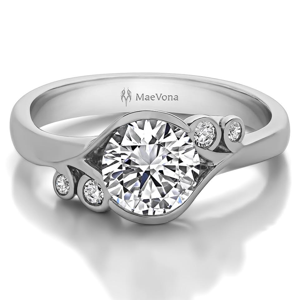 ECO FERN CLASSIC WITH 0.76ct H-SI1 LAB-CREATED DIAMOND CENTER