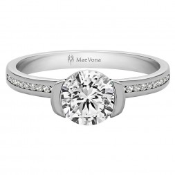 CAVA CHANNEL ROUND ENGAGEMENT WITH 0.75ct H-SI CENTER STONE