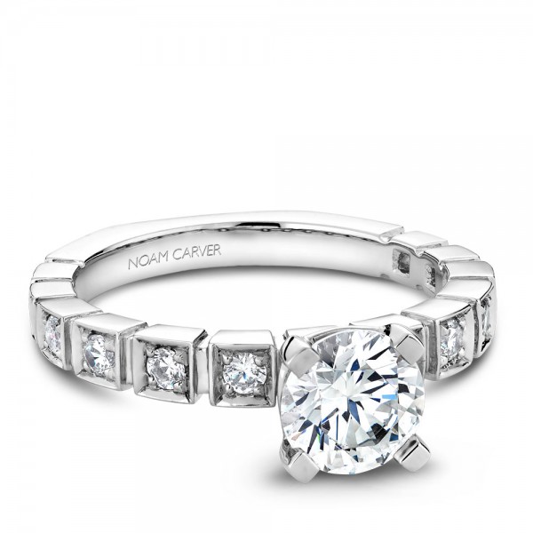 Noam Carver White Gold Engagement Ring With 12 Diamonds