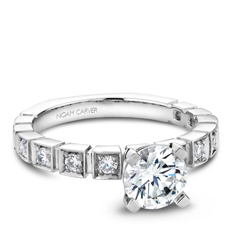 Noam Carver White Gold Engagement Ring With 12 Diamonds