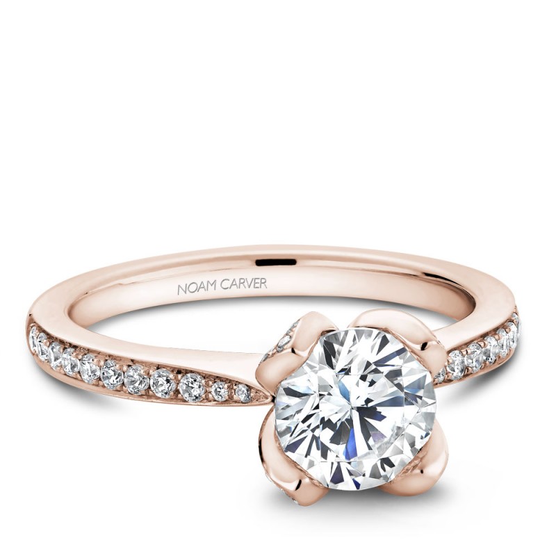 Noam Carver Rose Gold Engagement Ring With 70 Diamonds