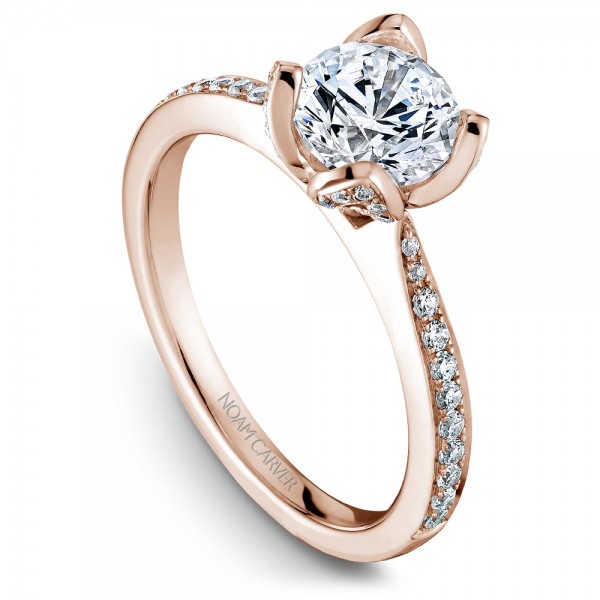 Noam Carver Rose Gold Engagement Ring With 70 Diamonds
