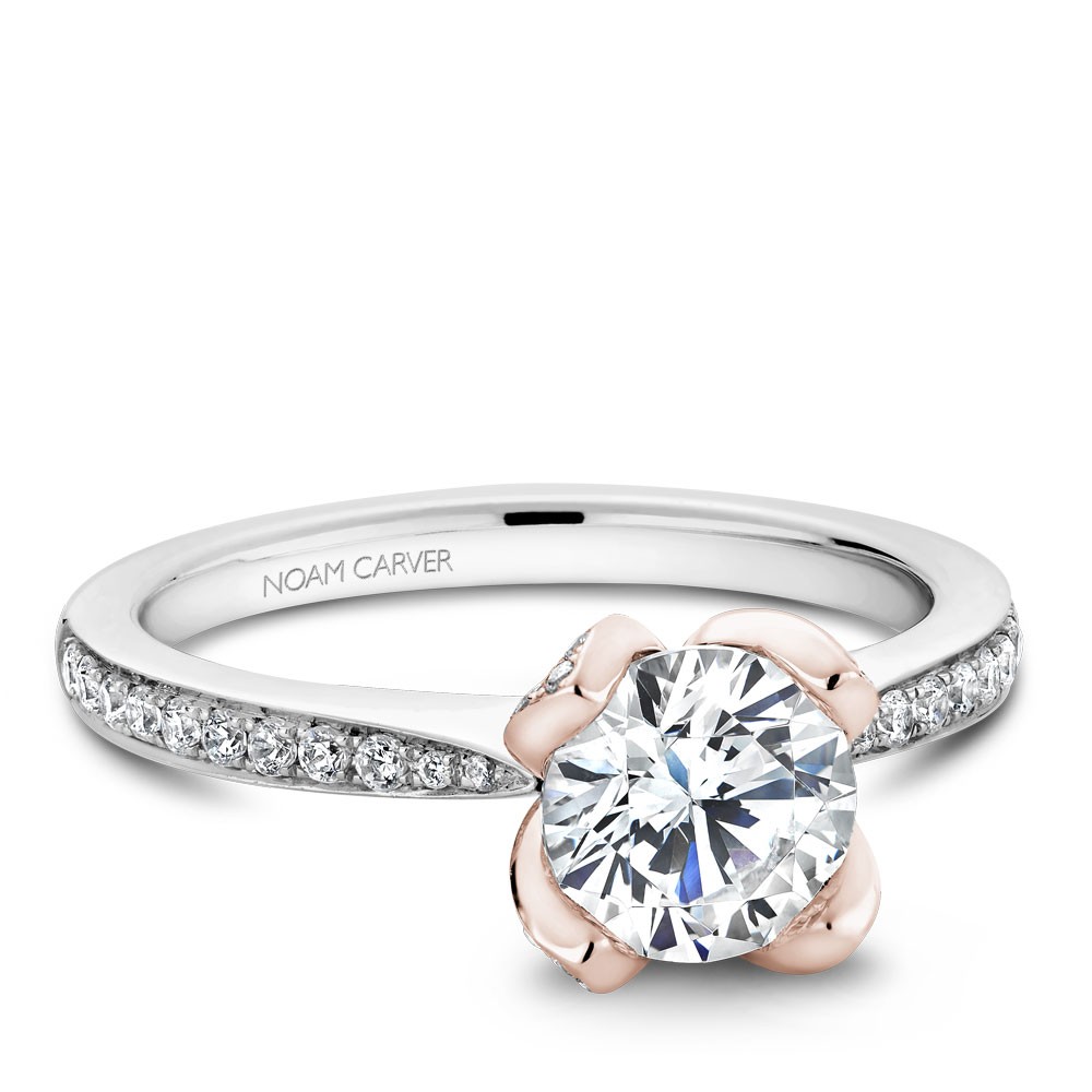 Noam Carver White And Rose Gold Engagement Ring With 70 Diamonds
