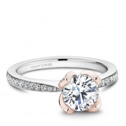 Noam Carver White And Rose Gold Engagement Ring With 70 Diamonds