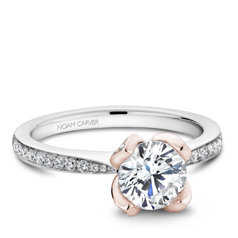 Noam Carver White And Rose Gold Engagement Ring With 70 Diamonds