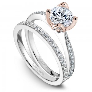 Noam Carver White And Rose Gold Engagement Ring With 70 Diamonds