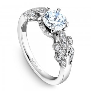 Noam Carver White Gold Floral Engagement Ring With Round Centerpiece And 34 Round Diamonds