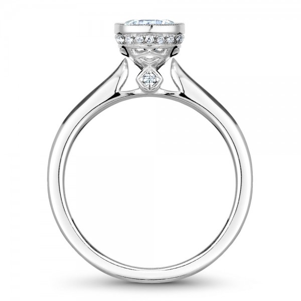 Noam Carver White Gold Engagement Ring With 22 Diamonds And Milgrain Detailing