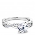 Noam Carver White Gold Engagement Ring With Twist Band And 24 Round Diamonds