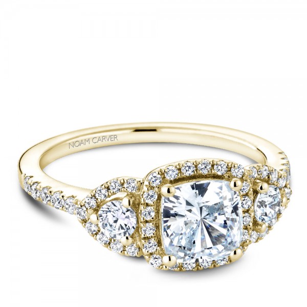 Noam Carver Yellow Gold Engagement Ring With 50 Diamonds