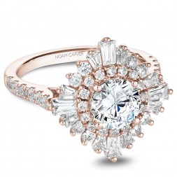 Noam Carver Rose Gold Engagement Ring With 48 Diamonds