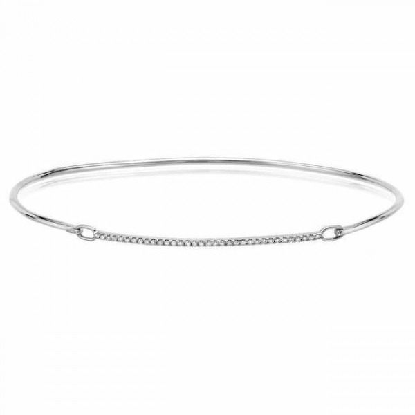 Sterling Silver Diamond Bar Bangle (.40ctw.)