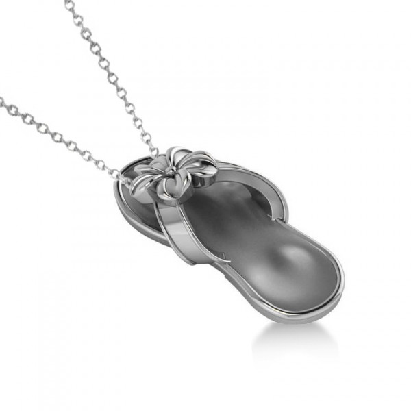 14kt White gold Flip Flop w 18