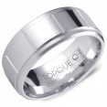 A White Cobalt Torque Band With Line Detailing.