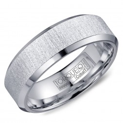 A White Cobalt Torque Band With A Textured Center.