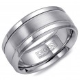 A Torque Ring In White Cobalt With A White Gold Inlay.