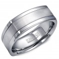 A Torque Ring In White Cobalt With A White Gold Inlay.