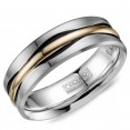 A Torque Ring In White Cobalt With A Yellow Gold Inlay.