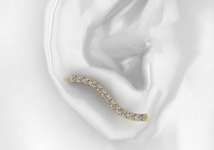 14K Yellow Gold Diamond Earclimbers