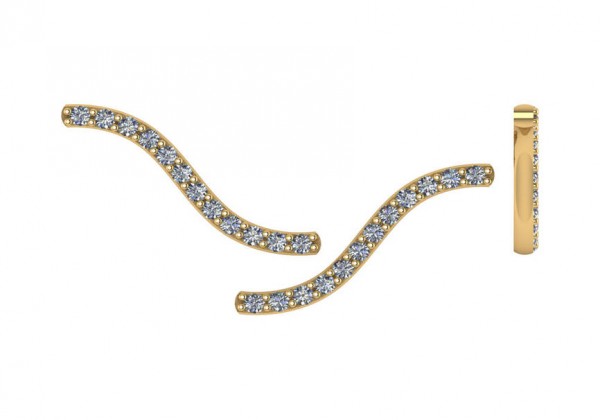 14K Yellow Gold Diamond Earclimbers