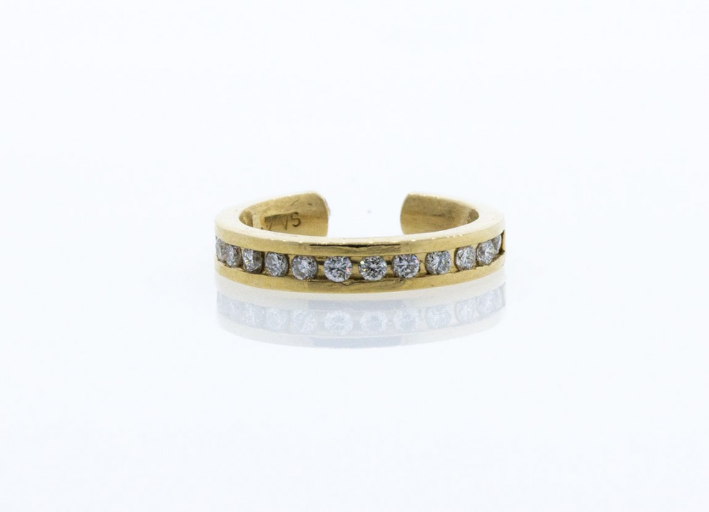 1/8 CTTW DIAMOND CUFF EARRINGS