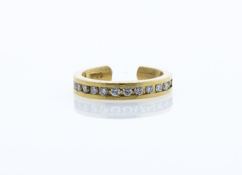 1/8 CTTW DIAMOND CUFF EARRINGS
