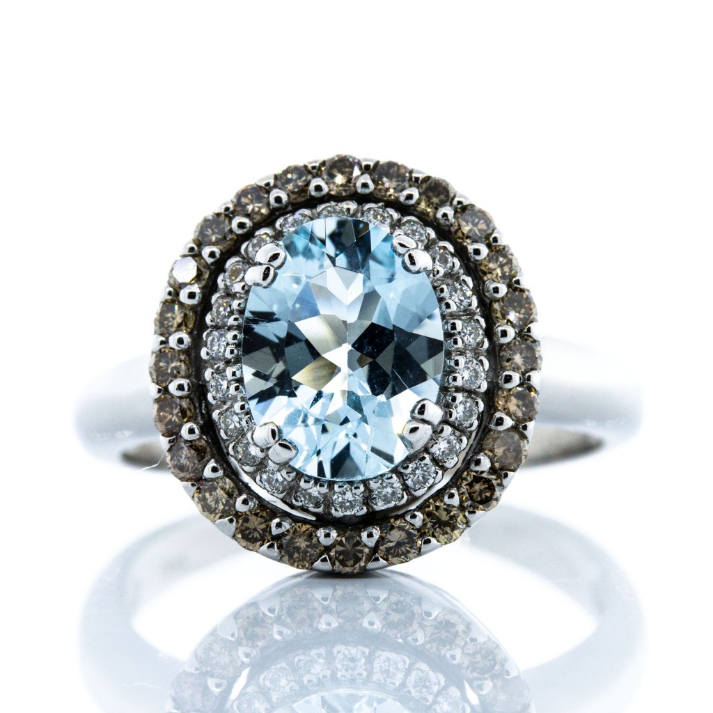 LEVIAN Aquamarine and Diamond RIng