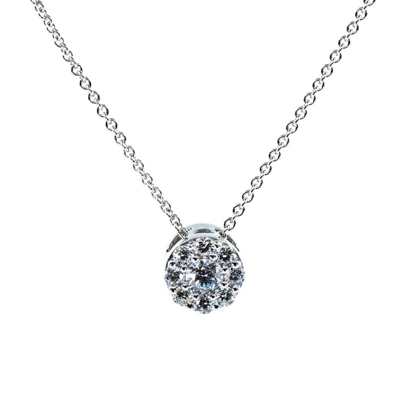 14kt White Gold Diamond Cluster Pendant (.40ctw)