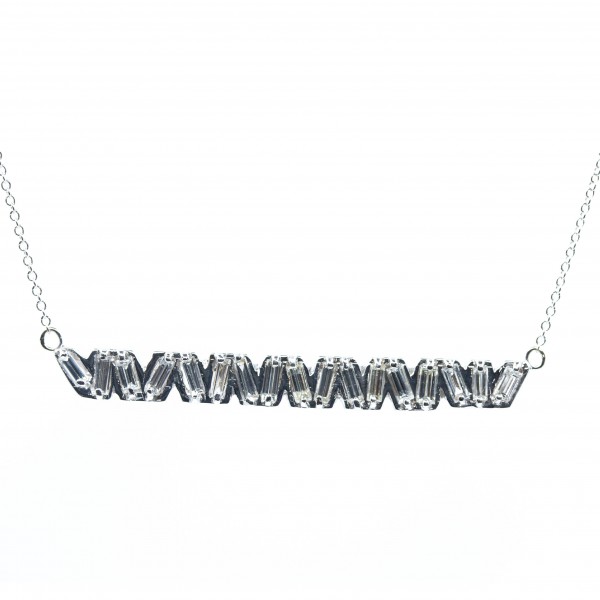 Baguette Diamond Bar Necklace (.98ctw)