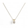 14K 5+MM White Freshwater Cultured Pearl 16