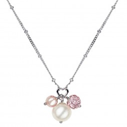 Sterling Silver Wht/Rose 4.5-9MM Potato FWCP and Crystal NK 14
